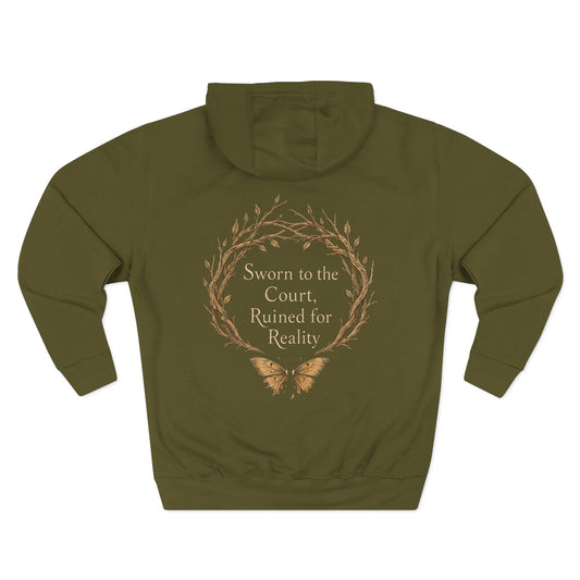 Copy of Sworn to the Court, Ruined for Reality Hoodie — Embroidered Fantasy Reader Pullover